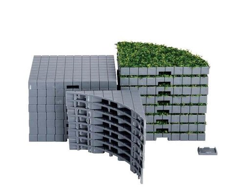 Lemax kerstdorpminiatuur Plaza system (grey, round grass) set van 24