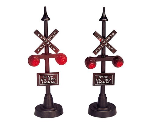 Lemax kerstdorpminiatuur Railway stop light, set van 2
