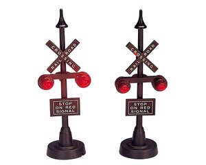 Lemax kerstdorpminiatuur Railway stop light, set van 2