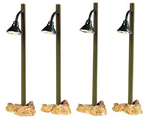 Lemax kerstdorpminiatuur Rustic street lamp, set van 4