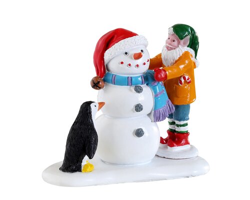 Lemax kerstdorpminiatuur Santa's Wonderland Building a snowman
