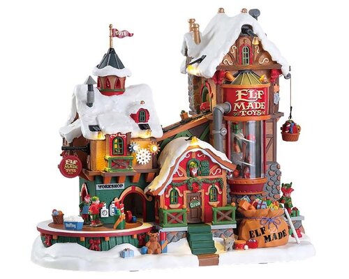 Lemax kerstdorpminiatuur Santa's Wonderland Elf made toy factory