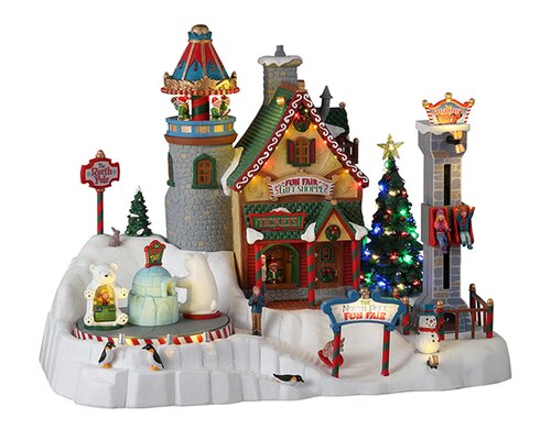 Lemax kerstdorpminiatuur Santa's Wonderland North Pole fun fair