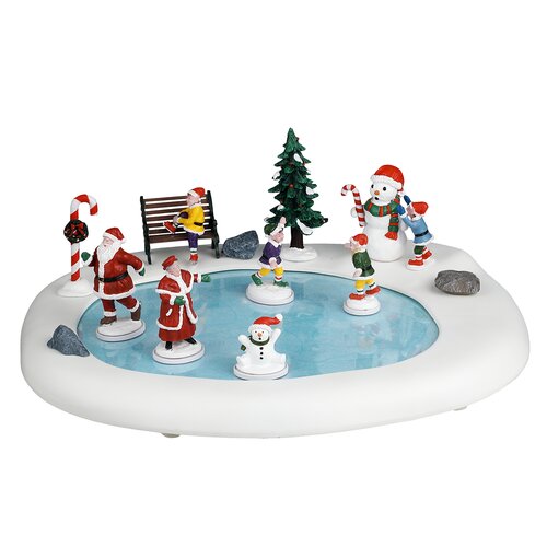 Lemax kerstdorpminiatuur Santa's Wonderland Northern lights skating pond