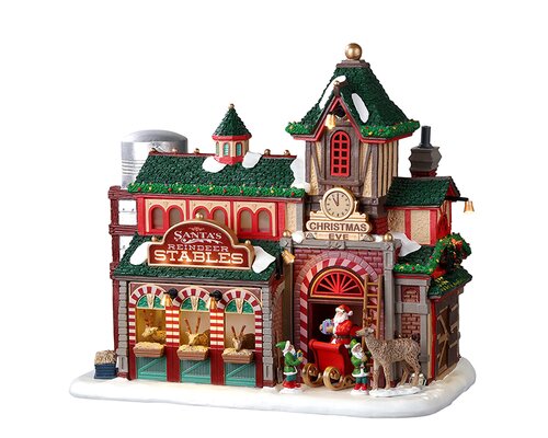 Lemax kerstdorpminiatuur Santa's Wonderland Santa's reindeer stables