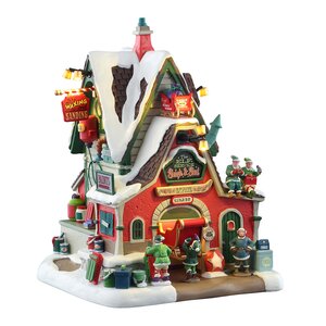 Lemax kerstdorpminiatuur Santa's Wonderland The elf service sleigh & sled repair - afbeelding 1