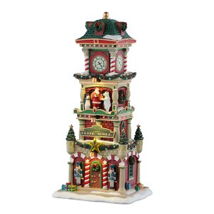 Lemax kerstdorpminiatuur Santa's Wonderland The Village Square clock tower - afbeelding 1