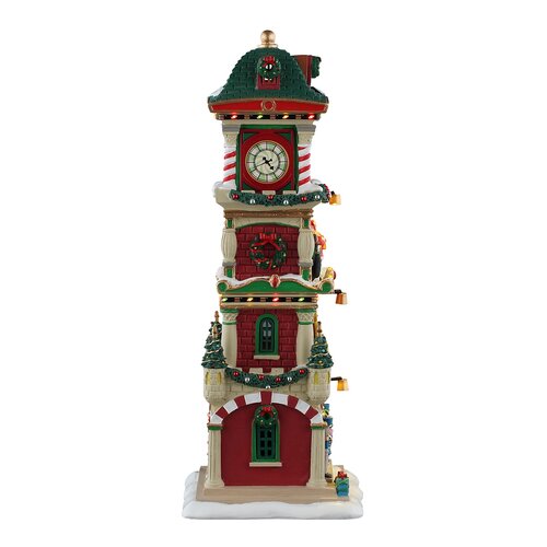 Lemax kerstdorpminiatuur Santa's Wonderland The Village Square clock tower - afbeelding 2
