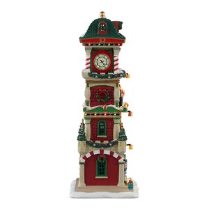 Lemax kerstdorpminiatuur Santa's Wonderland The Village Square clock tower - afbeelding 2