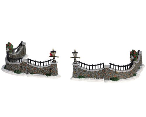 Lemax kerstdorpminiatuur Stone wall, set van 6