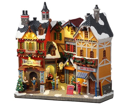 Lemax kerstdorpminiatuur Vail Village Alpine winter shops