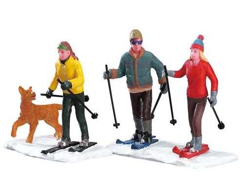 Lemax kerstdorpminiatuur Vail Village Cross-country friends, set van 2