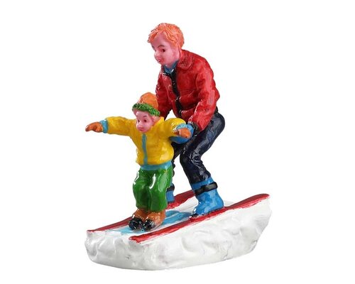 Lemax kerstdorpminiatuur Vail Village Father & son skiing