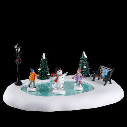 Lemax kerstdorpminiatuur Vail Village Frosty goes ice skating