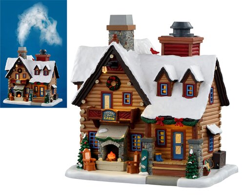 Lemax kerstdorpminiatuur Vail Village Thicket falls cabin