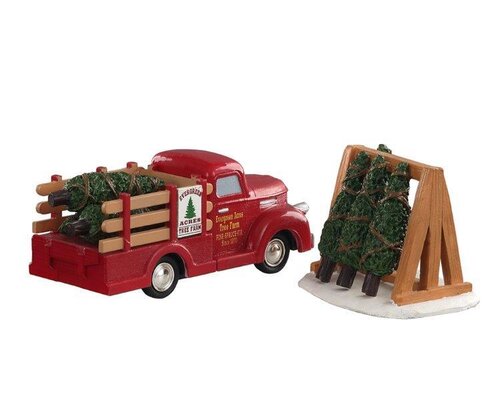 Lemax kerstdorpminiatuur Vail Village Tree delivery, set van 2