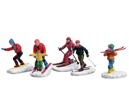 Lemax kerstdorpminiatuur Vail Village Winter fun figurines, set van 5
