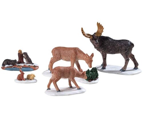 Lemax kerstdorpminiatuur Wild animals, set van 5