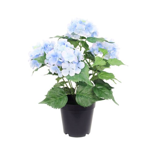 Levensechte Kunst Hortensia, in 39cm-pot Blauw