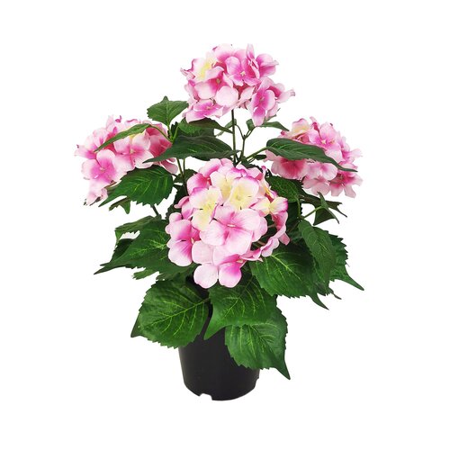 Levensechte Kunst Hortensia, in 39cm-pot Roze