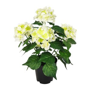 Levensechte Kunst Hortensia, in 39cm-pot Wit