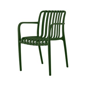 Levi kunststof tuinstoel donker groen met armleuning 2025 - afbeelding 1