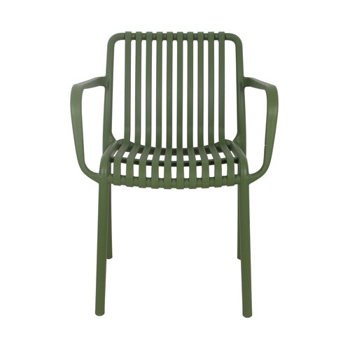 Levi kunststof tuinstoel groen met armleuning - afbeelding 2