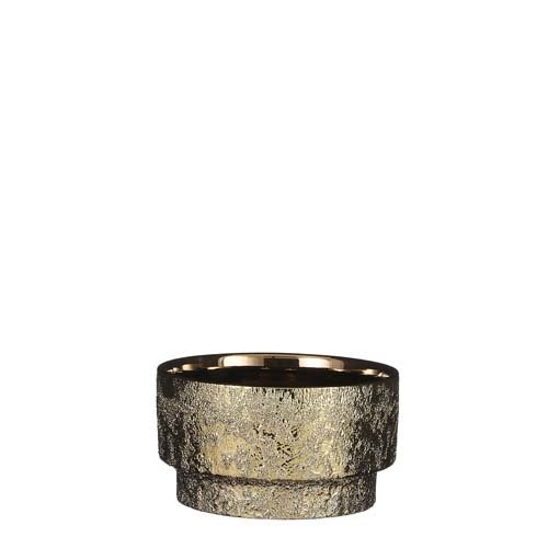 Lionel schaal rond goud - h9,5xd17,5cm