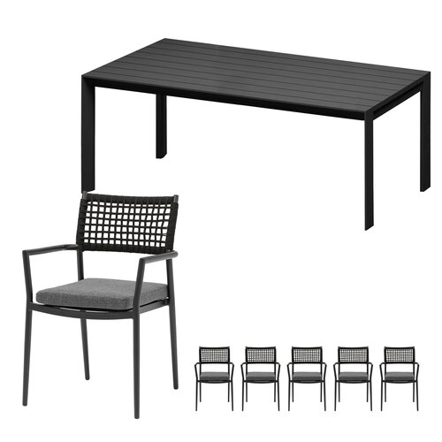 Ease Up Liv 6-zits tuinset zwart - afbeelding 1