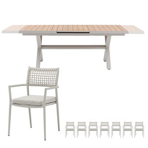 Royal Seasons Liv 8-zits tuinset uitschuifbaar zand - afbeelding 1