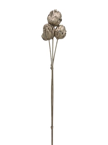 Lotusbloem 3 stuks L 55 cm champagne glitter