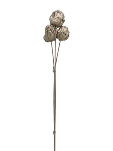 Lotusbloem 3 stuks L 55 cm champagne glitter