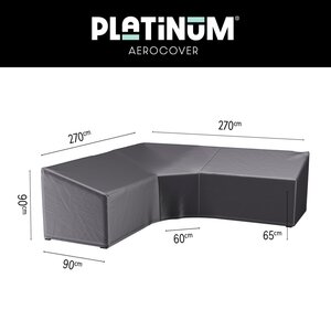 Lounge cover L/Trapeze 270x270x90xH65/90 HB Anthracite - afbeelding 1