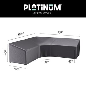 Lounge cover L/Trapeze 300x300x90xH65/90 HB Anthracite - afbeelding 1