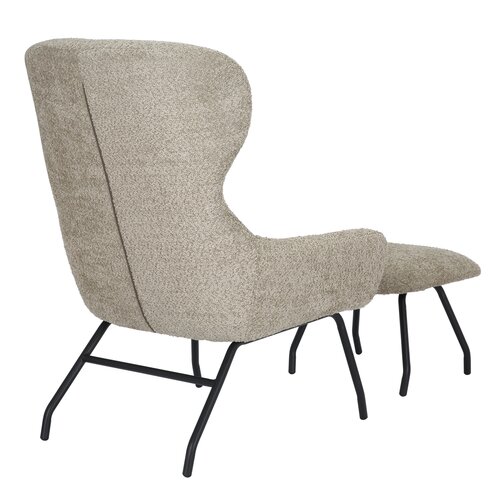 Loungestoel Pablo met voetbankje bouclé liver - afbeelding 5