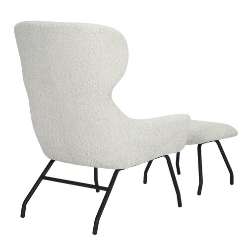 Loungestoel Pablo met voetbankje bouclé offwhite - afbeelding 5