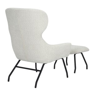 Loungestoel Pablo met voetbankje bouclé offwhite - afbeelding 5