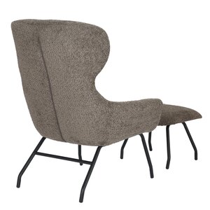 Loungestoel Pablo met voetbankje bouclé taupe - afbeelding 5