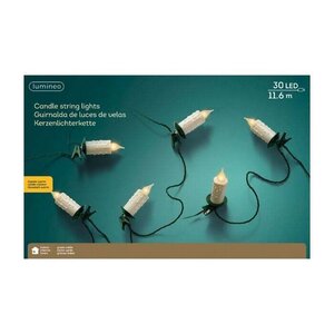 Lumineo kaarsverlichting LED 30 lampjes klassiek warm - L 1160 cm - afbeelding 2