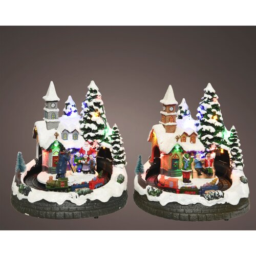 Lumineo kersthuisje LED  multi - L 18 x B 19 x H 20 cm