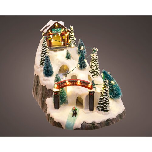 Lumineo kersthuisje LED warm wit - L 34 x B 22 x H 26 cm