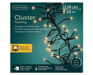 Lumineo LED Cluster Flash lights 1128L Klassiek warm - 1000 cm - afbeelding 1