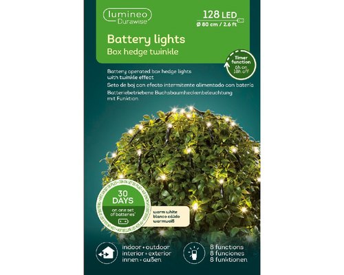 Lumineo Durawise Buxus Net verlichting 128 L Warm wit - Ø 80 cm - afbeelding 1