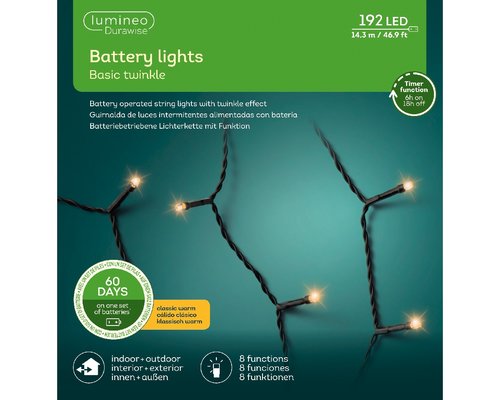 Lumineo Durawise twinkle LED classic warm 192 L - 1430 cm - afbeelding 1