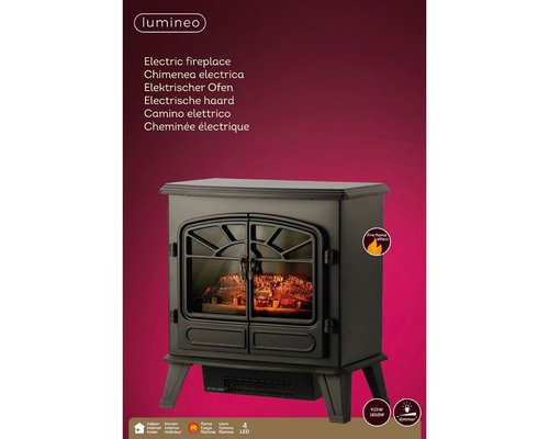 Lumineo LED Elektrische haard Zwart - 51 x 31 x 56 cm