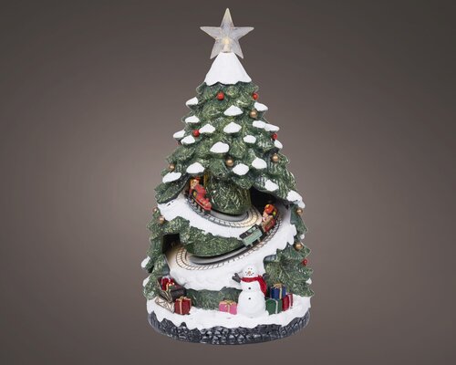Lumineo LED kerstboom met trein D 20 x H 38,9 cm