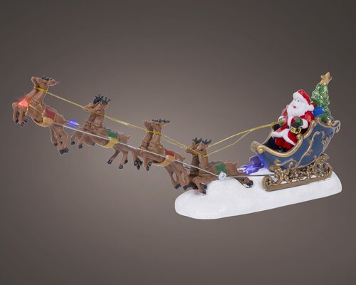 Lumineo LED kerstman op slee B 7 x D 33,5 x H 14 cm