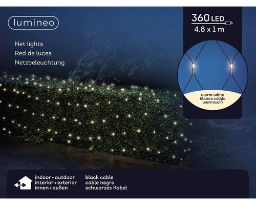 Lumineo LED Net lights 360L Warm wit - 100 x 480 cm - afbeelding 1