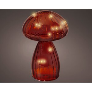 Lumineo Micro LED paddenstoel binnen bruin/warm wit - D 11 x H 16,5 cm