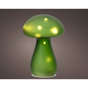 Lumineo Micro LED paddenstoel binnen groen/warm wit - D 11 x H 17 cm